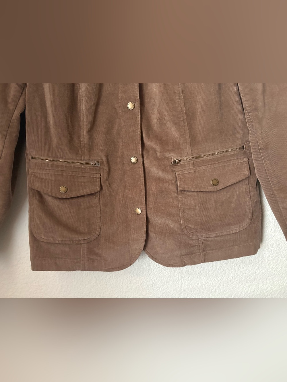 L.L. Bean Vintage Corduroy Brown Utility Jacket - Picture 9 of 10